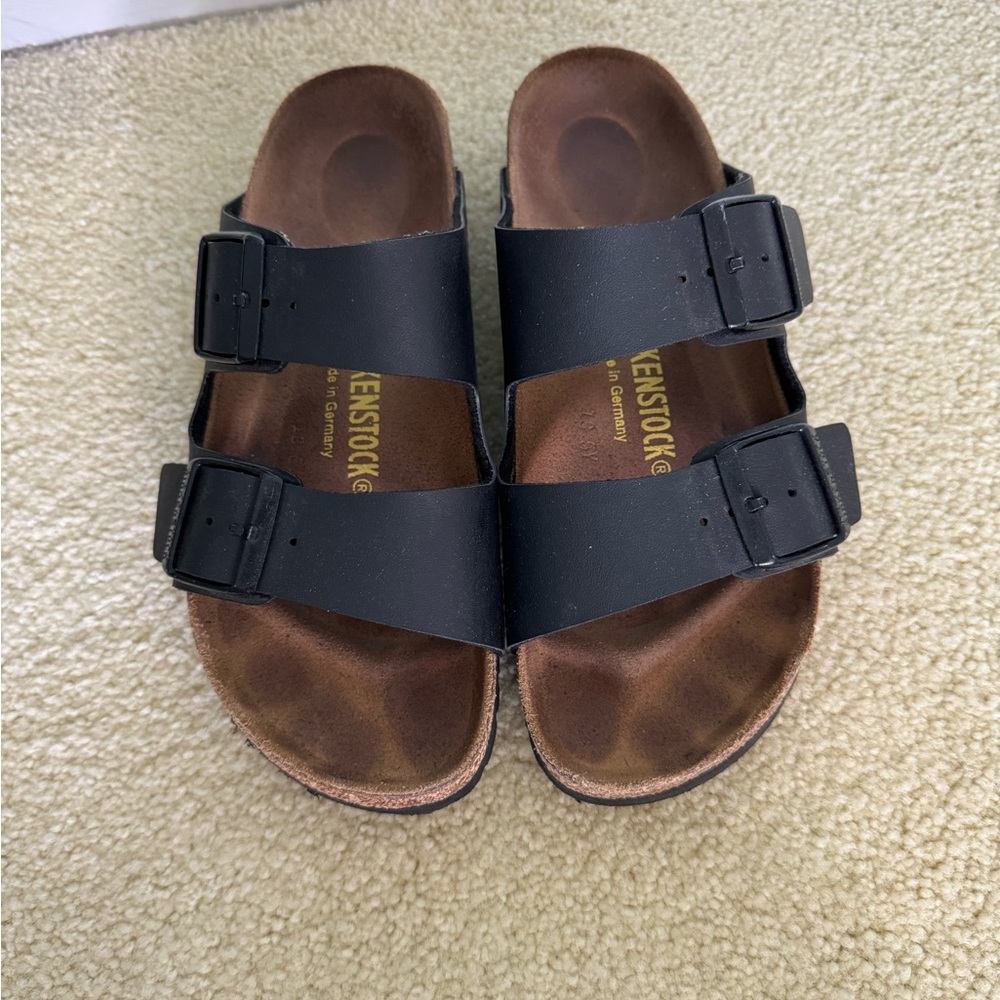 Black Leather Arizona Sandals